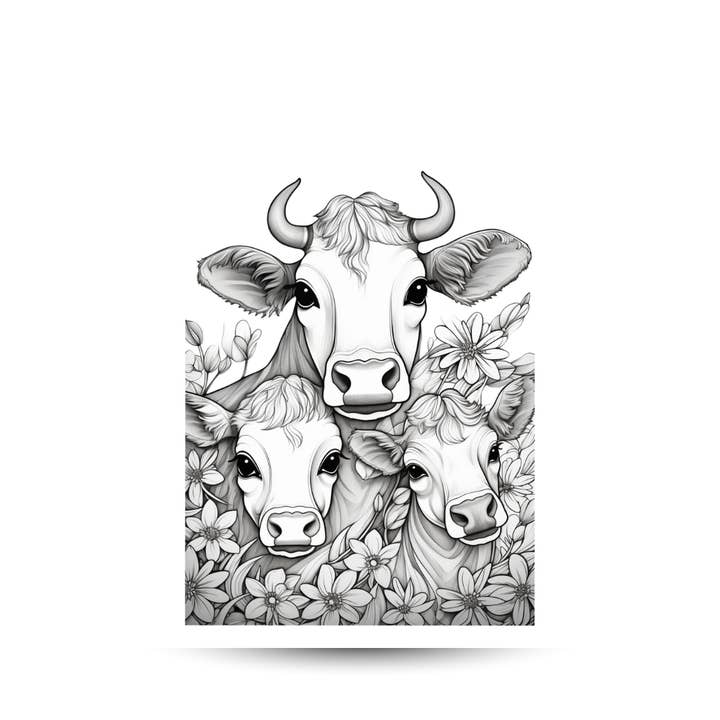Larsen Falls Gifts and Publishing - Wholesale Coloring Book - Adult - Relaxing Cow Coloring Book for All Ages 42 Fun Cows to Color