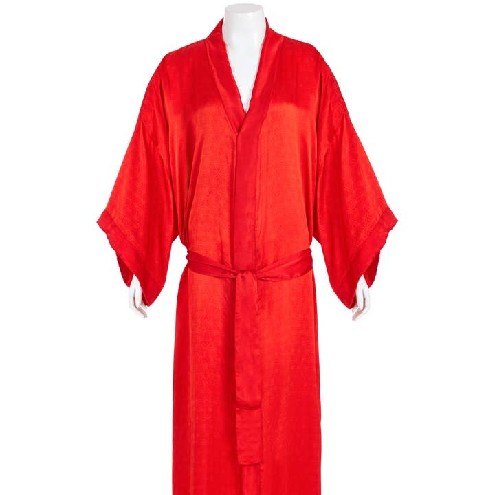 silk kimono flower of life, red for wholesale by LINDA HERING