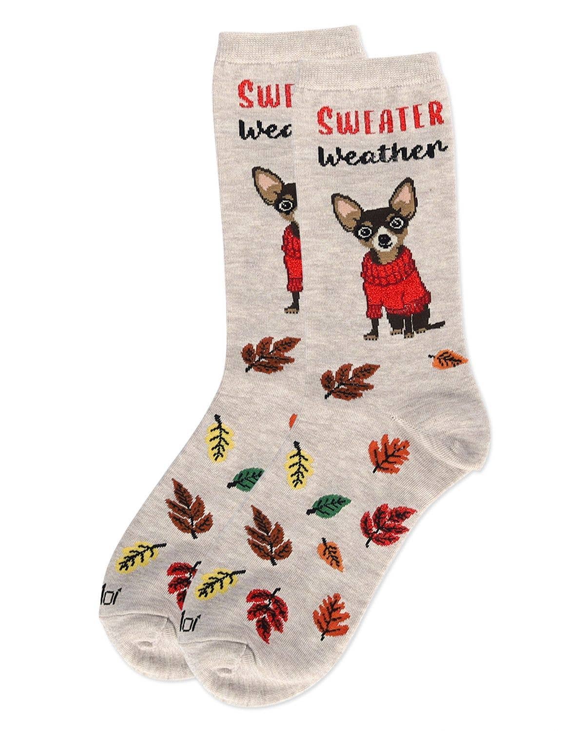 Oatmeal Heather Women's Sweater Weather Bamboo Crew Socks for wholesale on Faire2