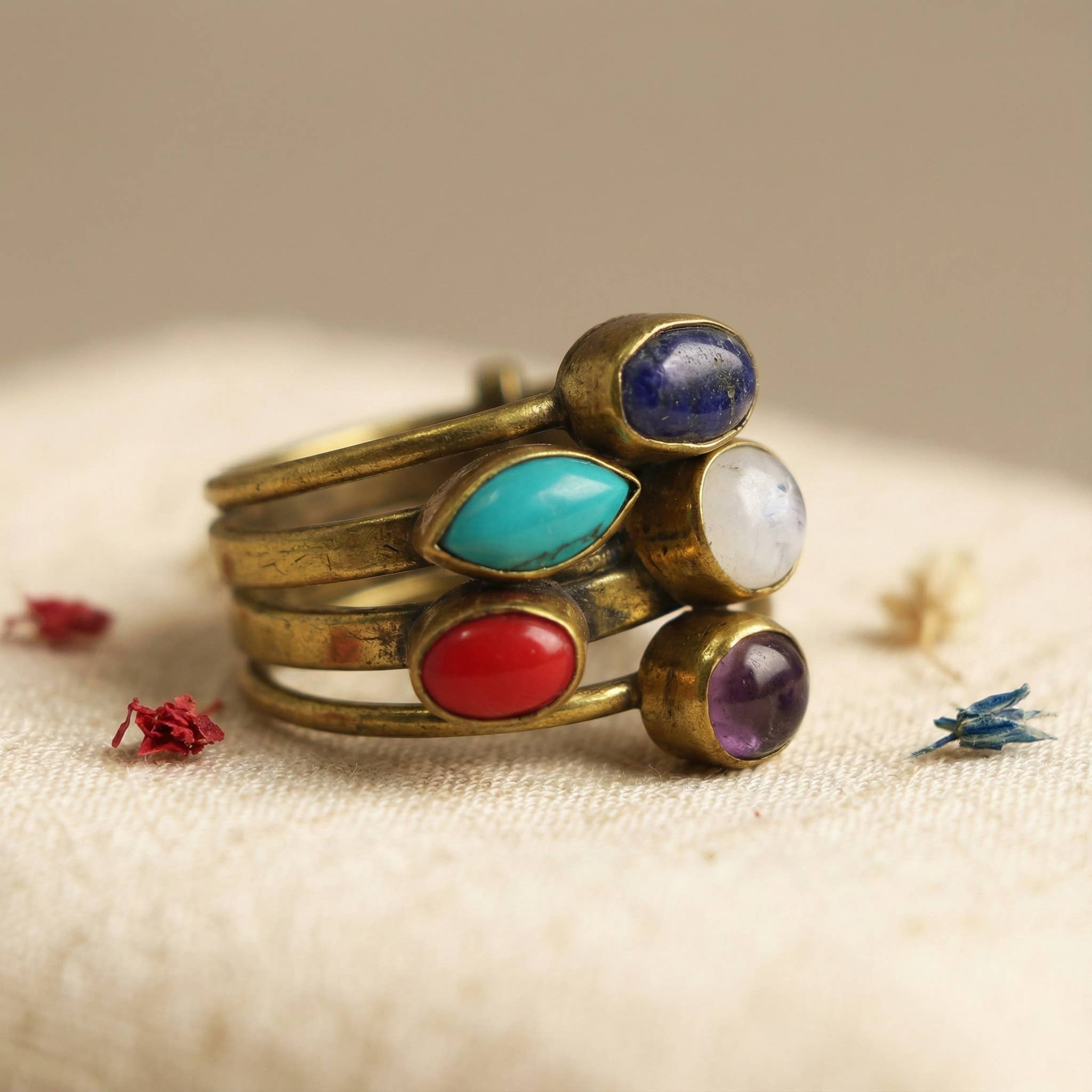 Verna Artisan Works – wholesale Cocktail/statement ring – Handcrafted Multi-Gemstone Ring3