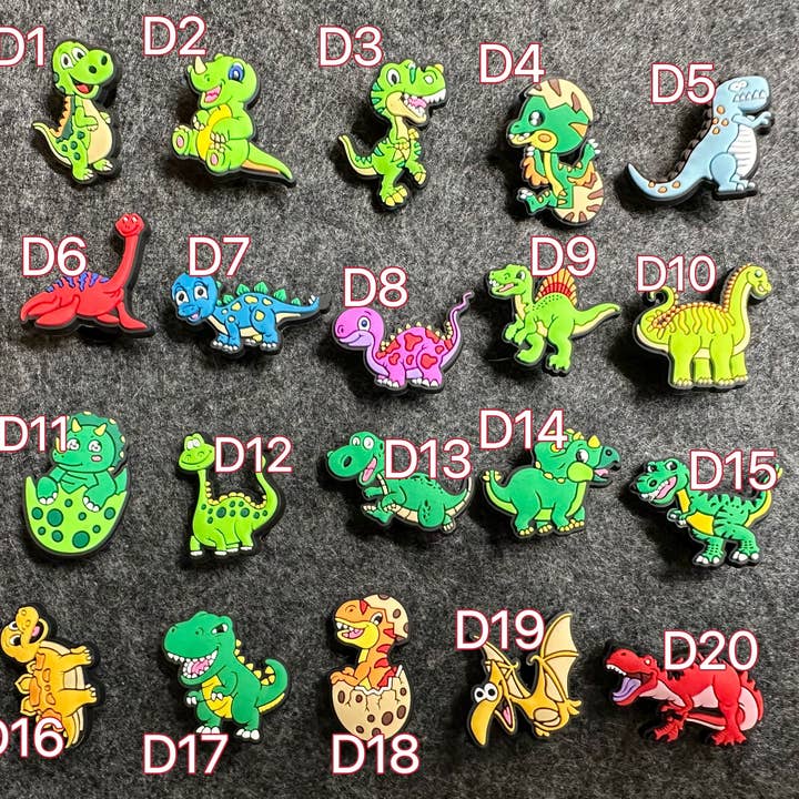JuliesDecal - Wholesale Shoe Accessories - Pick your own Cartoon Dinosaurs shoe charms2