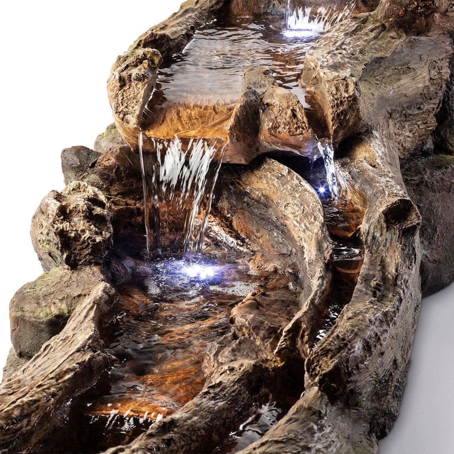 Alpine Corporation - Wholesale Outdoor Ornament/Decor - Alpine Corporation Tiered Wood River Stream Fountain with Wh10