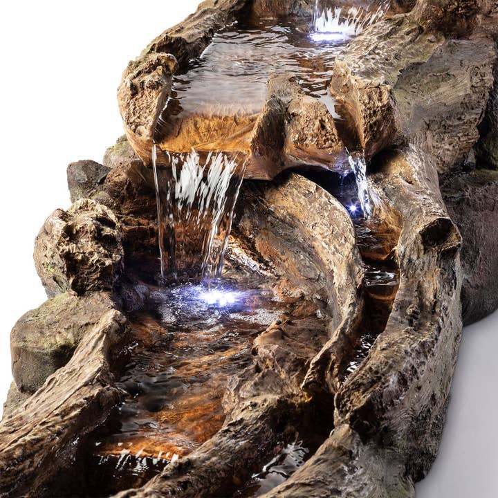 Alpine Corporation - Wholesale Outdoor Ornament/Decor - Alpine Corporation Tiered Wood River Stream Fountain with Wh10