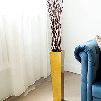 Dried Decor - Wholesale Vase - Rectangle Wood Floor Vase | Solid Colors Available