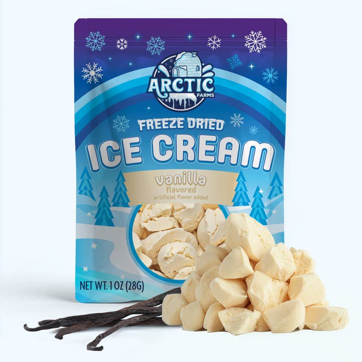 Arctic Farms – Großhandel Eis/Sorbet – Gefriergetrocknetes Eis, das nicht schmilzt (Stückchen) (1 Unze)