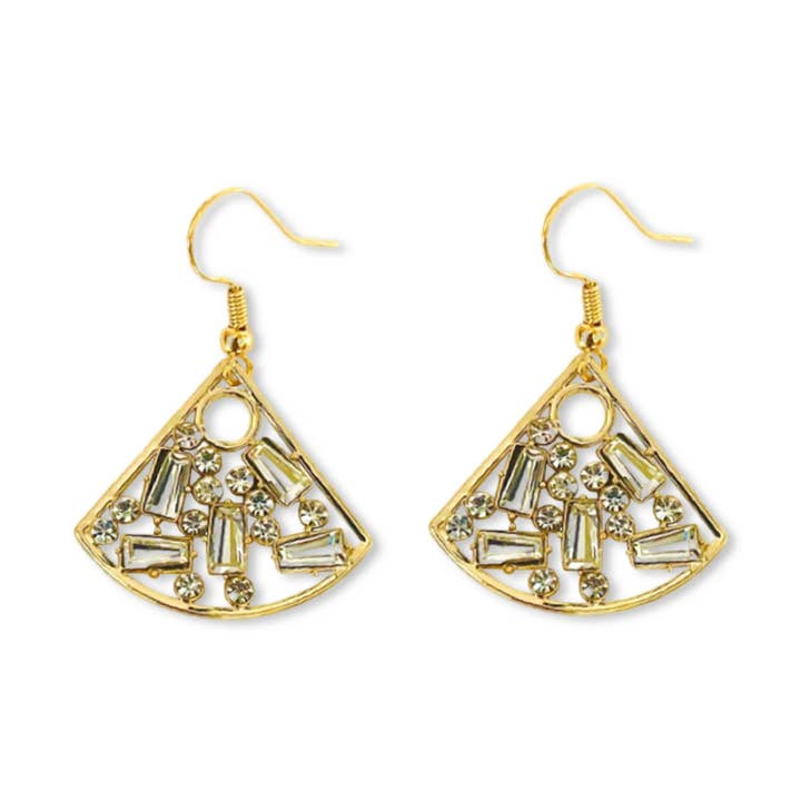 The Shimmering Trillion Crystal Drops - Statement Earring for wholesale by Hudson and Birch