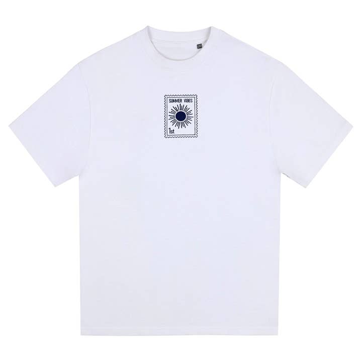 Sun - Summer Vibes 1st - Unisex Oversized T-Shirt - White for wholesale by freddyezgy