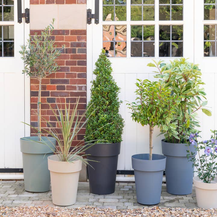 Outdoor Recycled Plastic Cleo High Planter for wholesale by Ivyline