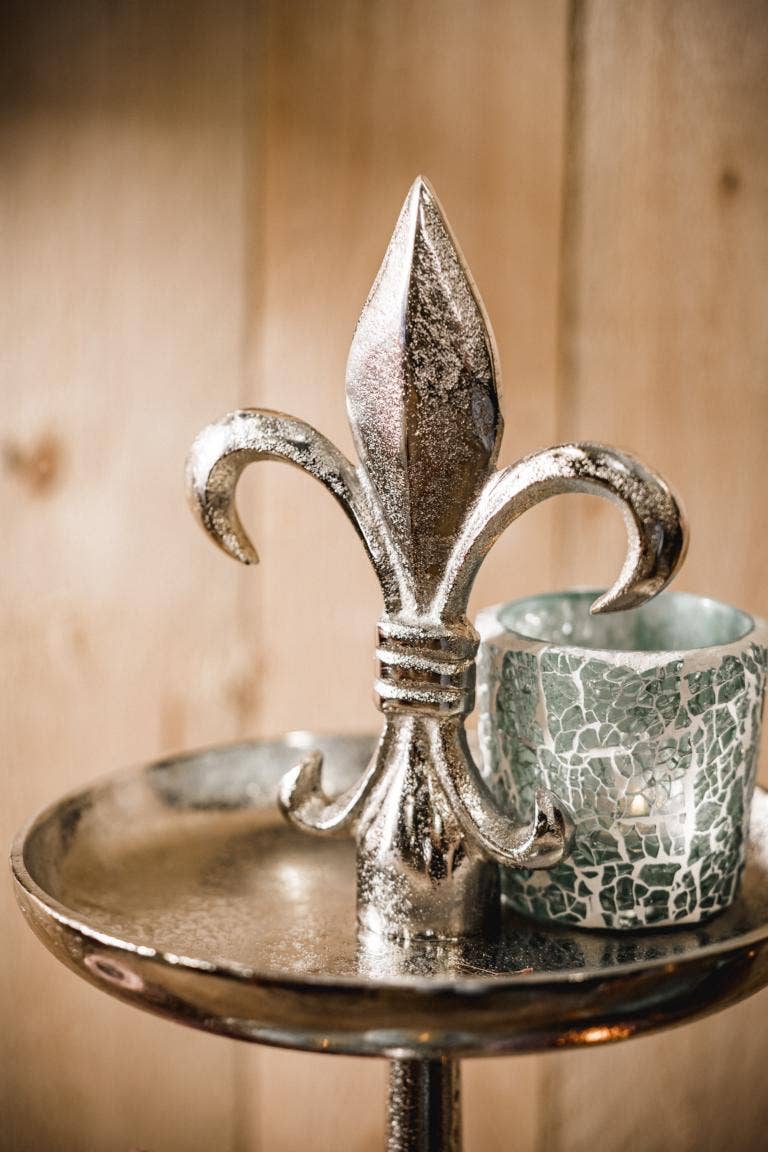 Michael & Philipp Noll e. K. - Wholesale Side Table - Lily cake stand two-tiered silver metal 50 cm8