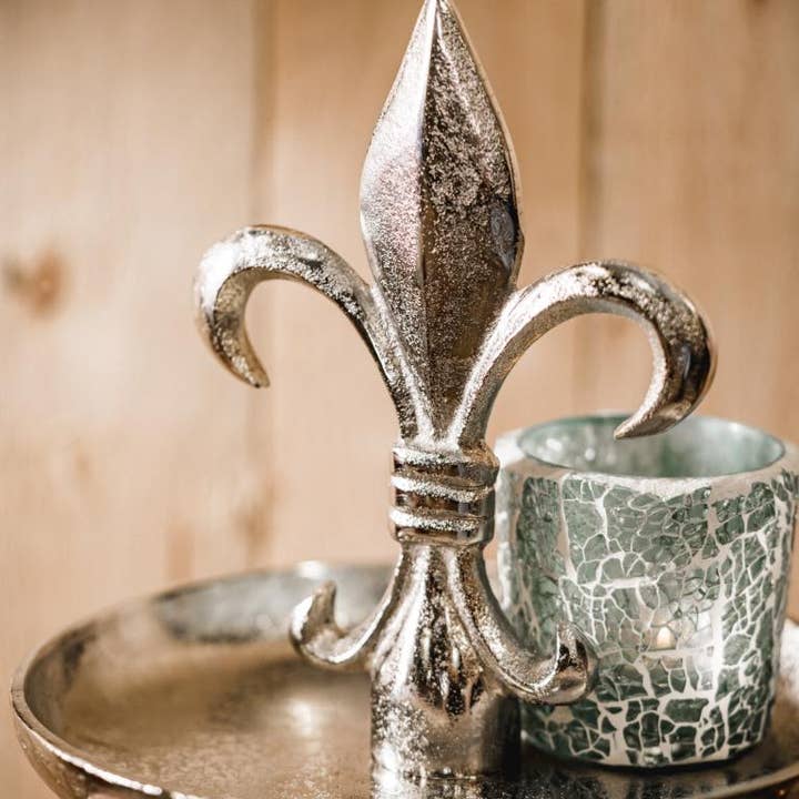 Michael & Philipp Noll e. K. - Wholesale Side Table - Lily cake stand two-tiered silver metal 50 cm8