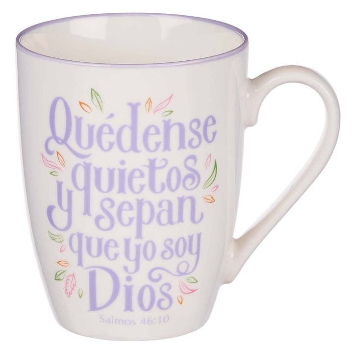 Ceramic Mug Quedense Quietos y Sepan Salmos 46:10 for wholesale by Christian Art Gifts