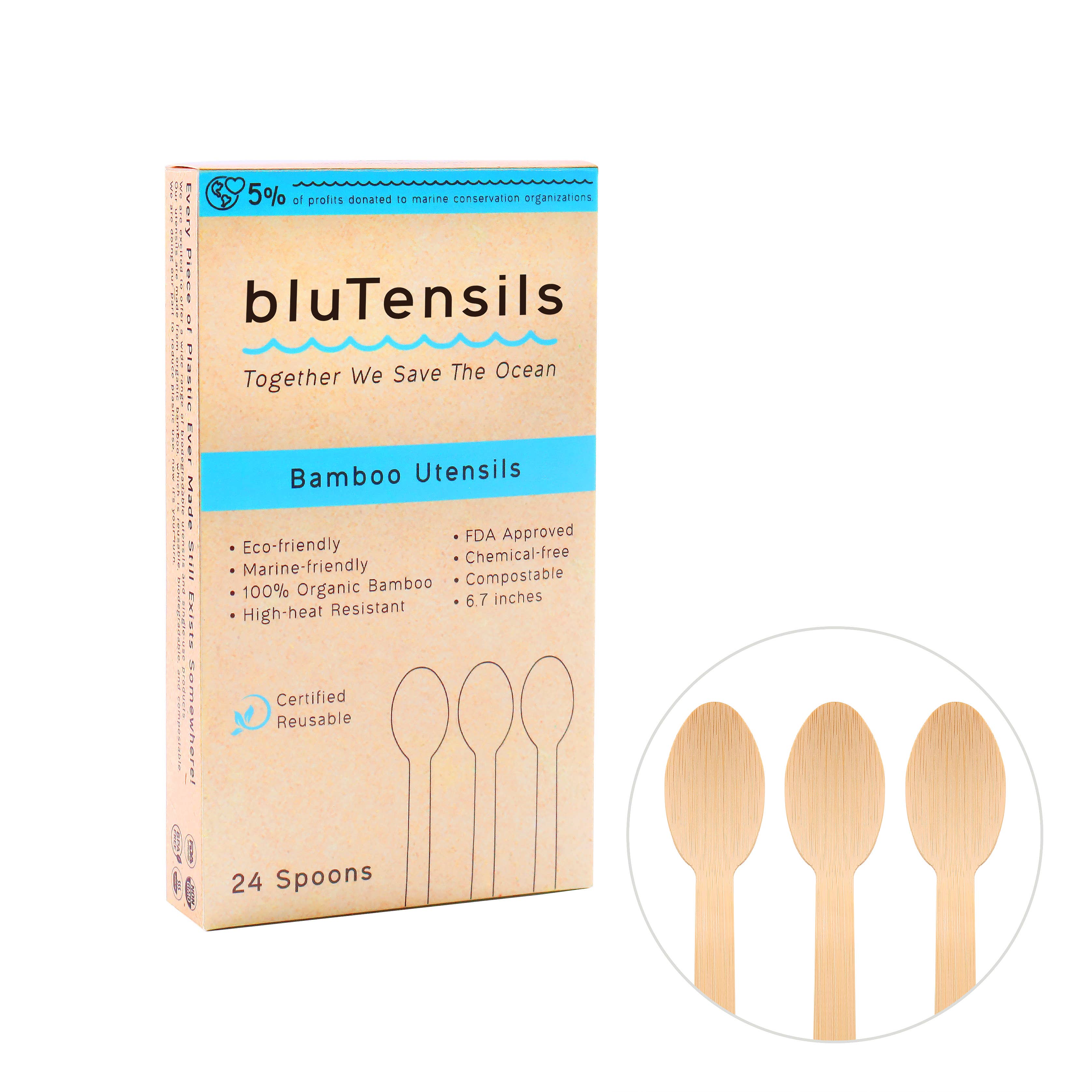 Seven Island - Wholesale Assorted Cutlery Set - bluTensils Bamboo Utensils (24 Pieces)1