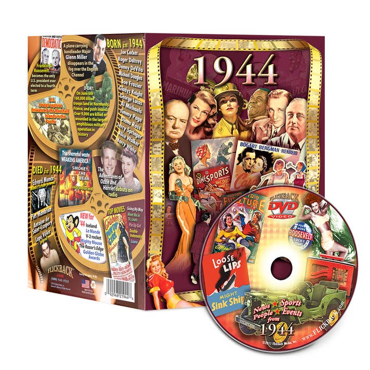 Biglietto di auguri video Flickback DVD del 1944: regalo di compleanno o anniversario per la vendita all'ingrosso da parte di Flickback