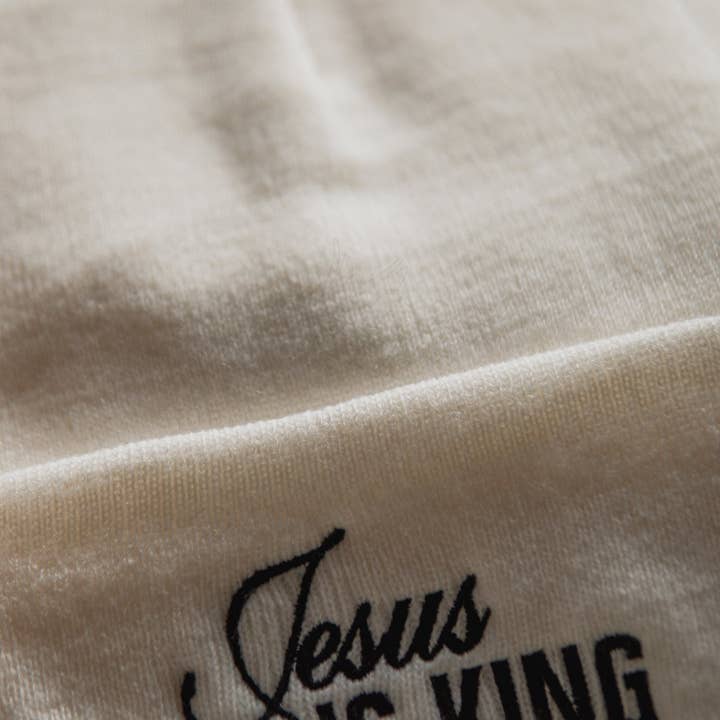 White Jesus is King | Embroidered Christian Beanie Toboggan for wholesale on Faire7
