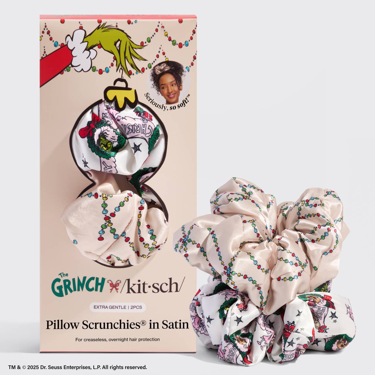 KITSCH - Wholesale Scrunchie - Women's - The Grinch x Kitsch Satin PillowScrunchies® in Cindy Lou Who0