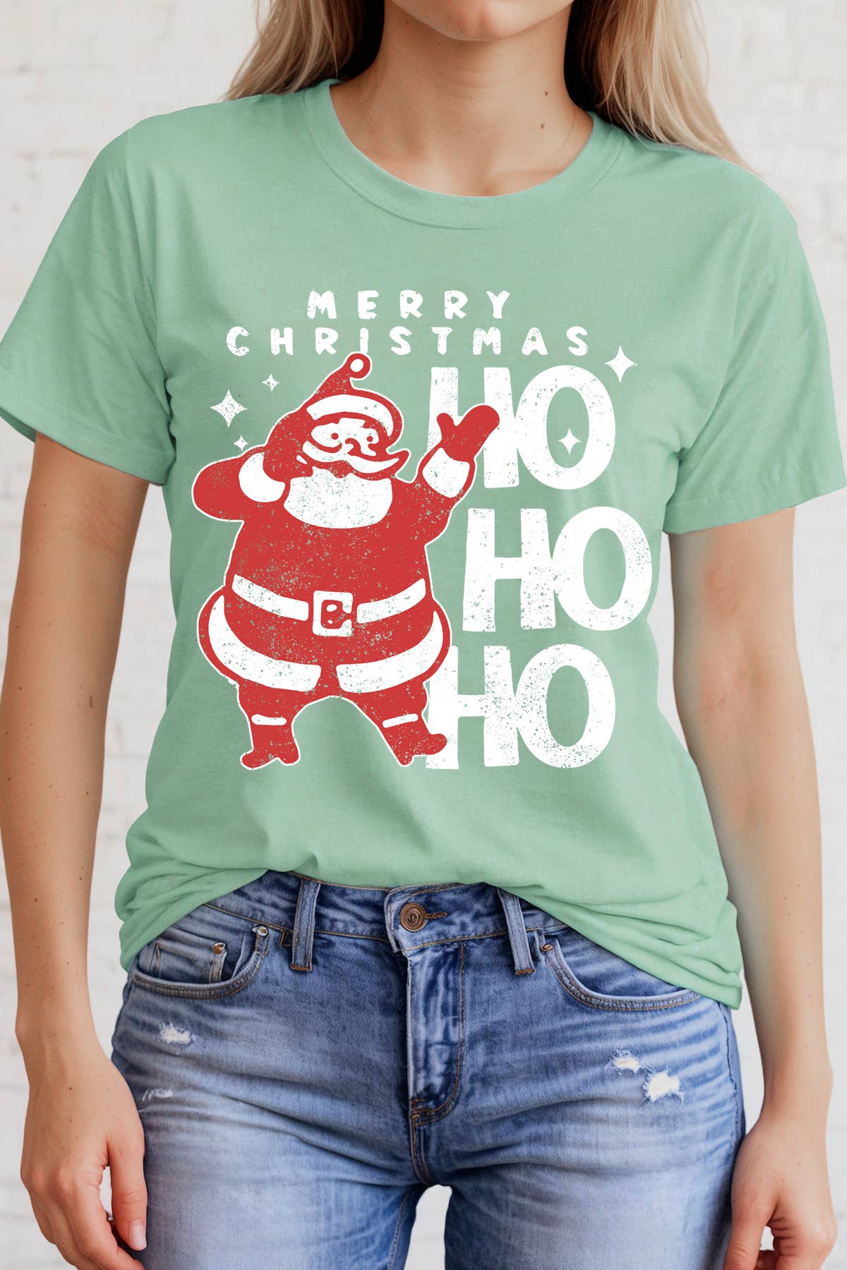 BouTeeQue Closet - Wholesale T-shirt met print - Dames - BT2241 T MERRY CHRISTMAS HO HO T-shirt met korte mouwen4