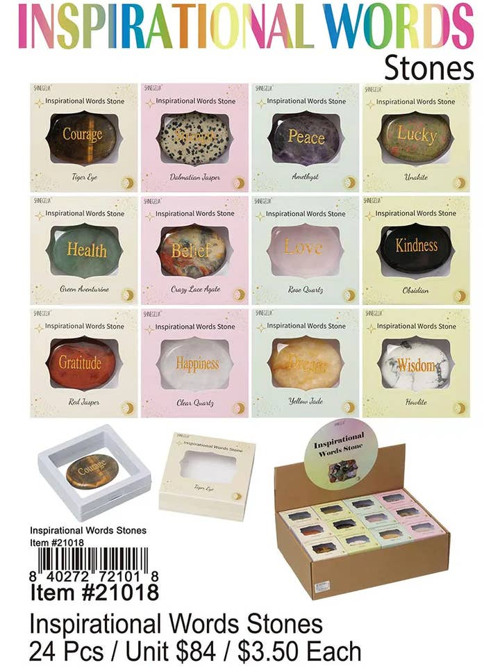 Inspirerende Woorden Stenen. voor wholesale door Puka Creations