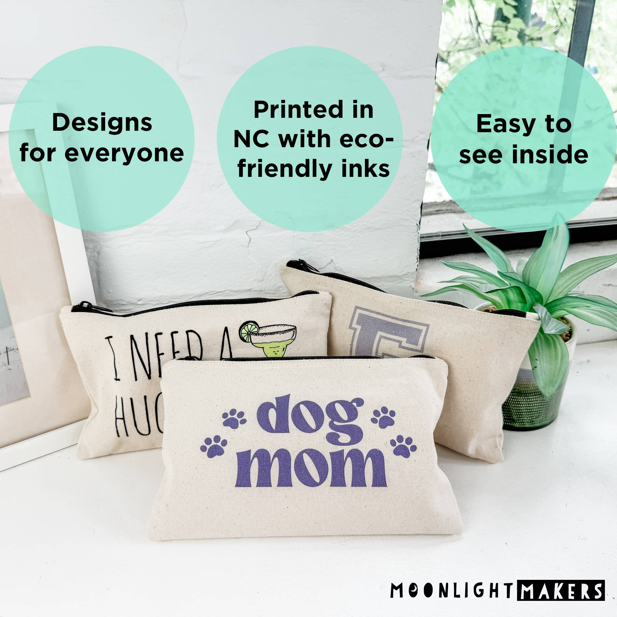 Moonlight Makers - Vendita all'ingrosso Borsa per trucchi/cosmetici - Your City - Pochette in tela con cerniera - Personalizzabile, Personalizzata7