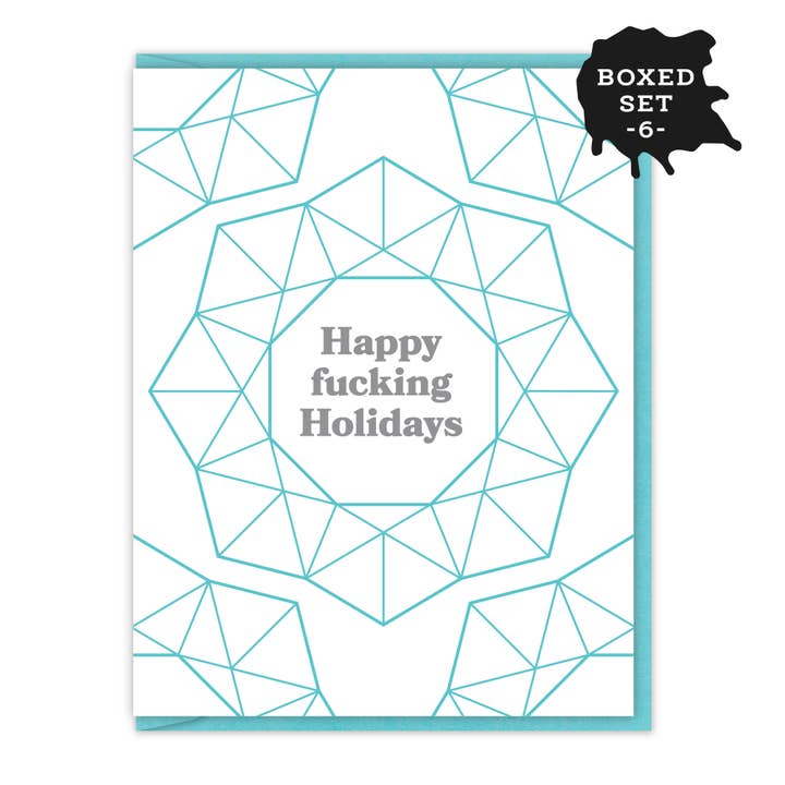 Happy Fucking Holidays | Boxed Set med 6 Boktryckskort för wholesale av Spacepig Press