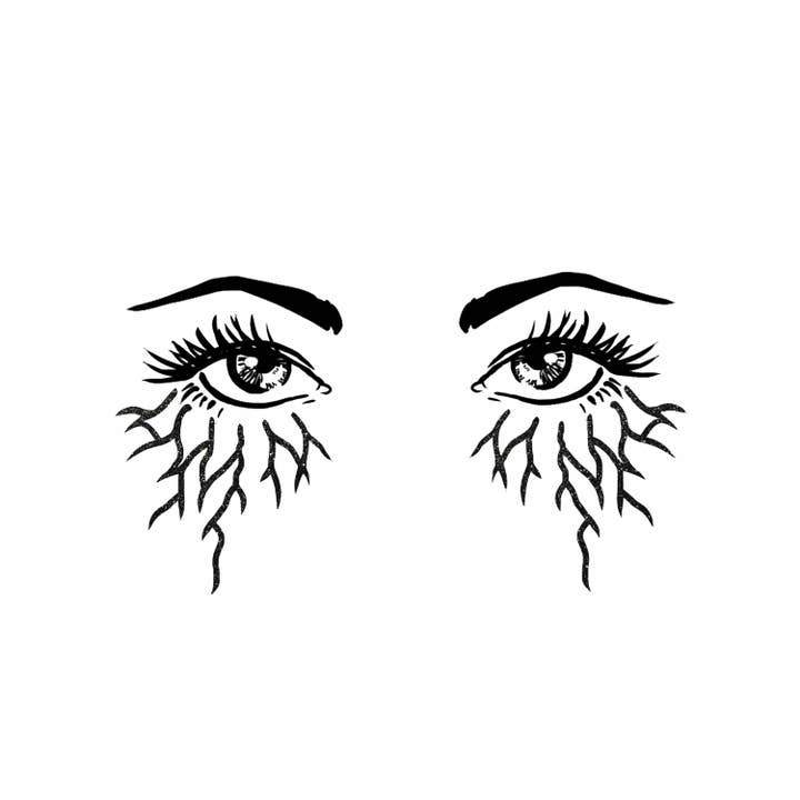 Salvatore Black Glitter Vampire Eye Veins Face Sticker for wholesale by Neva Nude