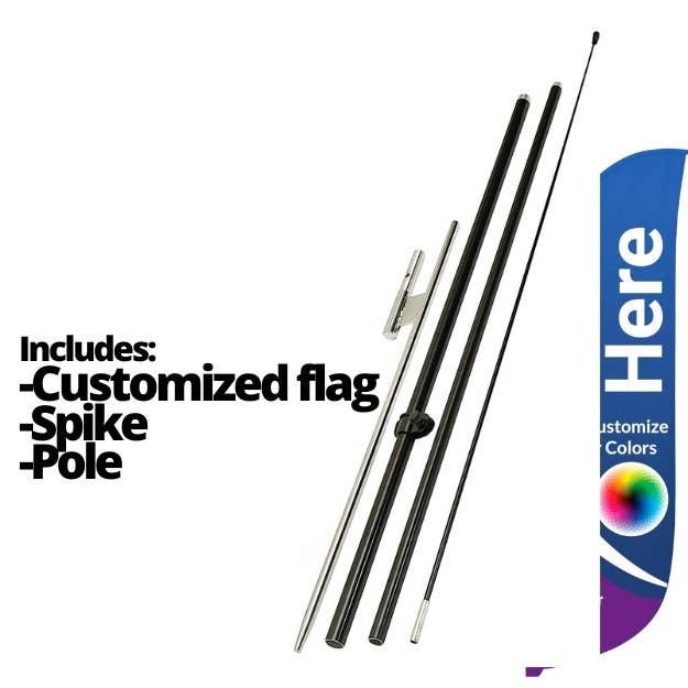 Must NY - Vendita all'ingrosso Bandiere - Bandiera pubblicitaria personalizzata con piuma su due lati con logo1