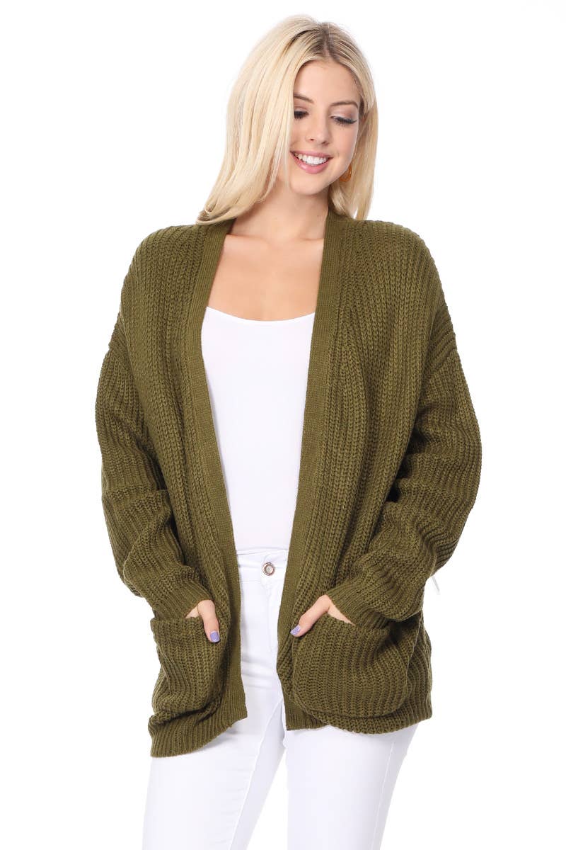 Mak – wholesale Cardigan – Women’s – Women's Waffle Knit Open Front Sweater Cardigan HK824616