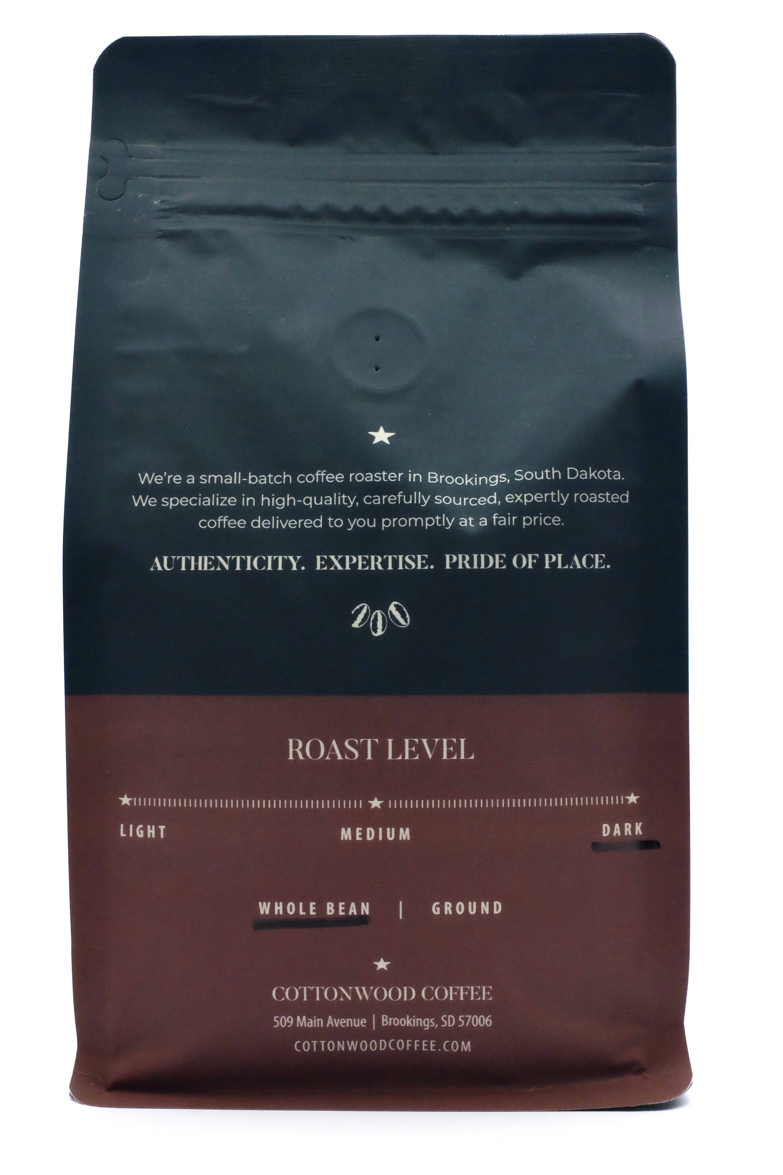 Cottonwood Coffee – wholesale Kaffebönor – Badlands blandning — Mörk Roast2