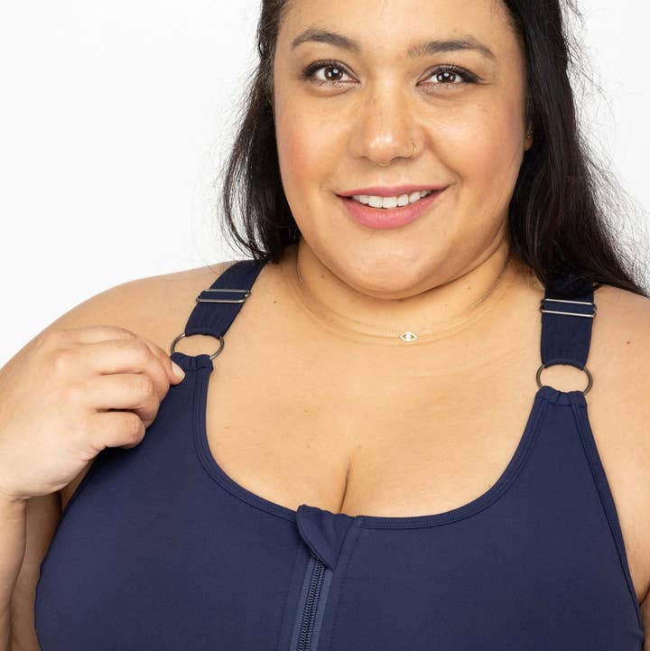 Superfit Hero - Wholesale Sports Bra - Women's - Zip Front Sports Bra - Navy0