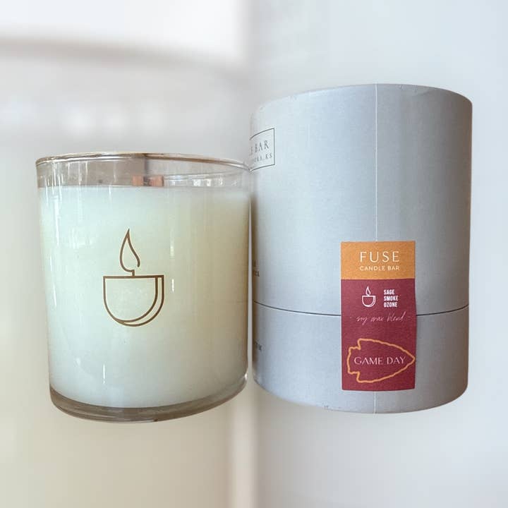 KC Chiefs Candle - “Game Day”- Soy Wax Blend Candle for wholesale by Fuse Candle Bar