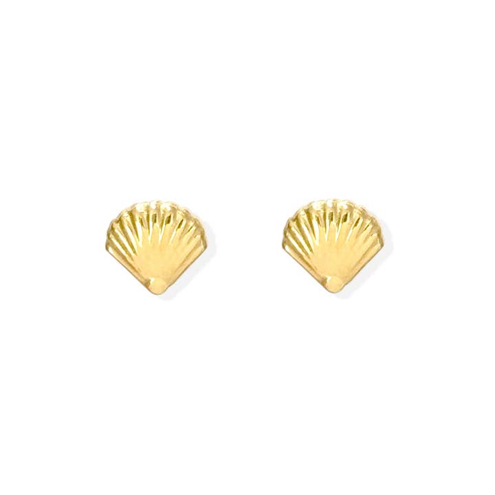 HOLLY DAINTY GOLD SEA SHELL STUD EARRINGS for wholesale by MAI DESIREE