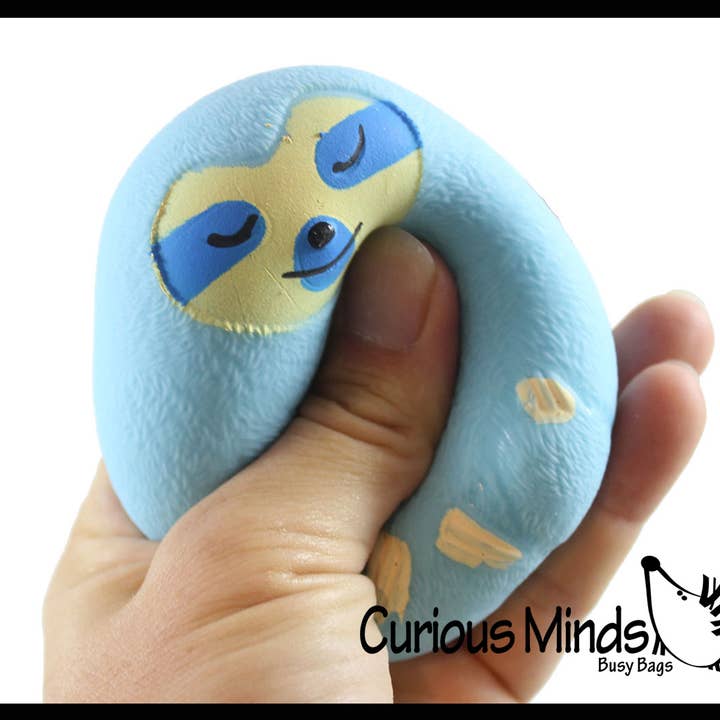 Curious Minds Toys - Wholesale Fidget Toy - Kids - 1 Marshmallow Sloth Animal Stress Balls - Ultra Soft Kneadab5