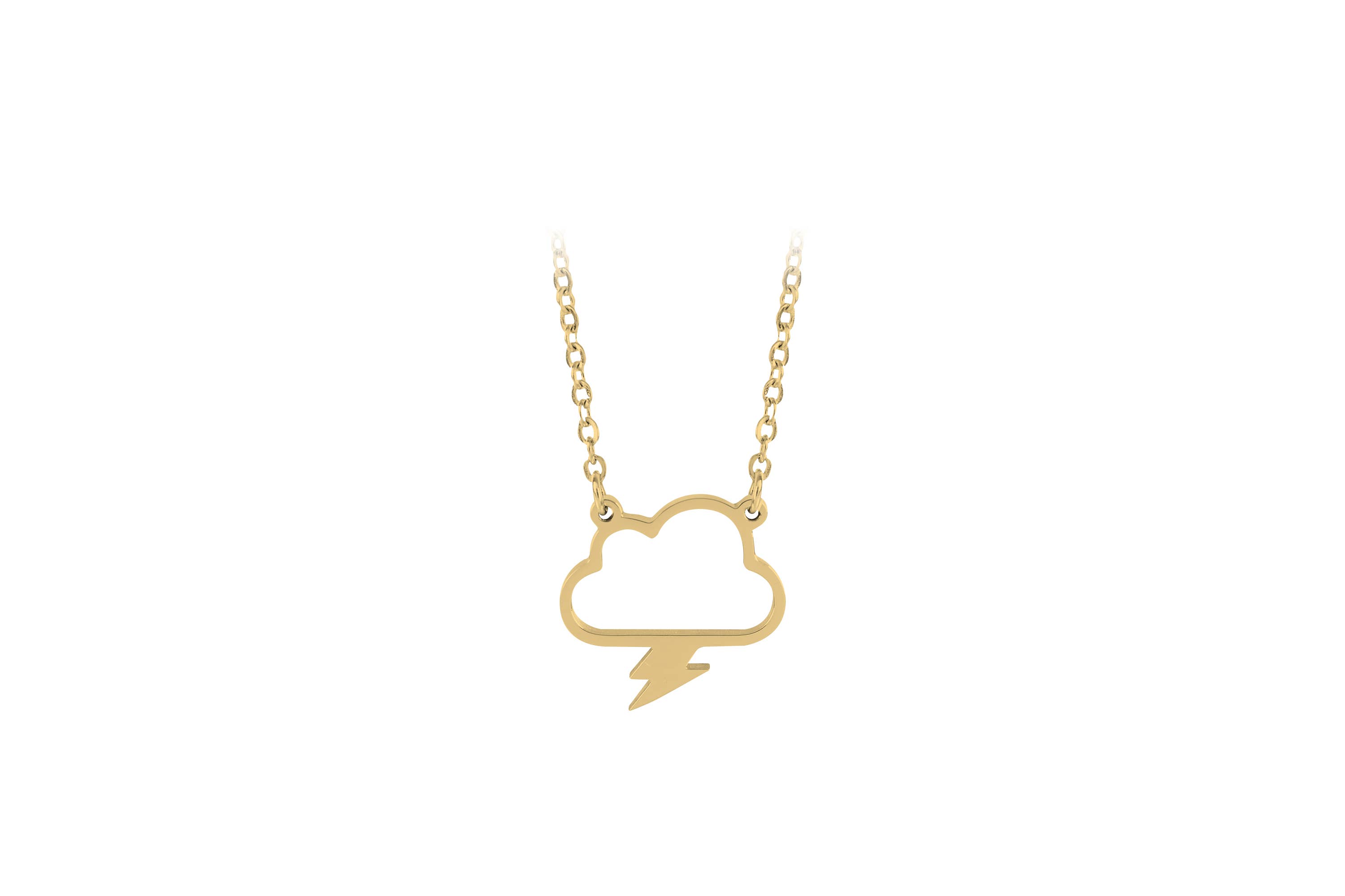 ESA EVANS - Wholesale Pendant/Charm Necklace - Lightning Cloud Bolt Pendant Necklace | Stainless Steel2