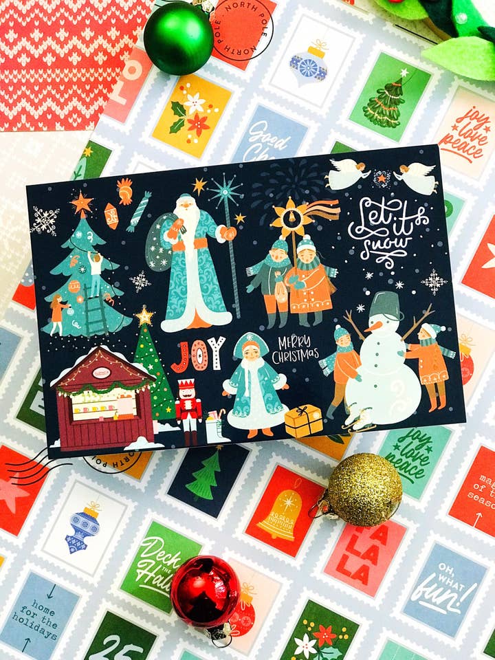 Lad det sne jul postkort for engroshandel hos Artful Geet Creations