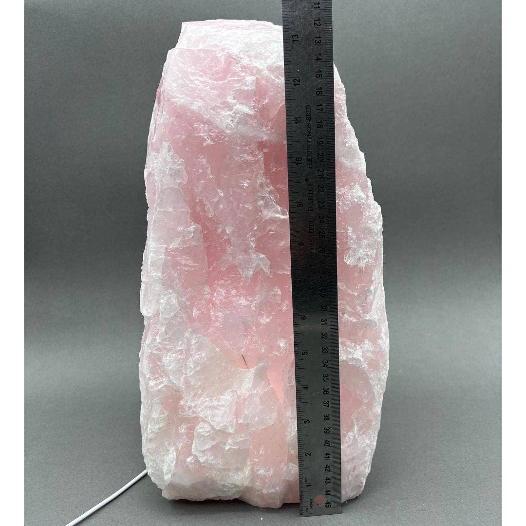 Crystal River Gems LLC - Wholesale Spiritual Stone/Crystal - Rose Quartz Lamp 3 Inch Wood Base Size 2.5 to 3.5 Inches Crystal Decor2