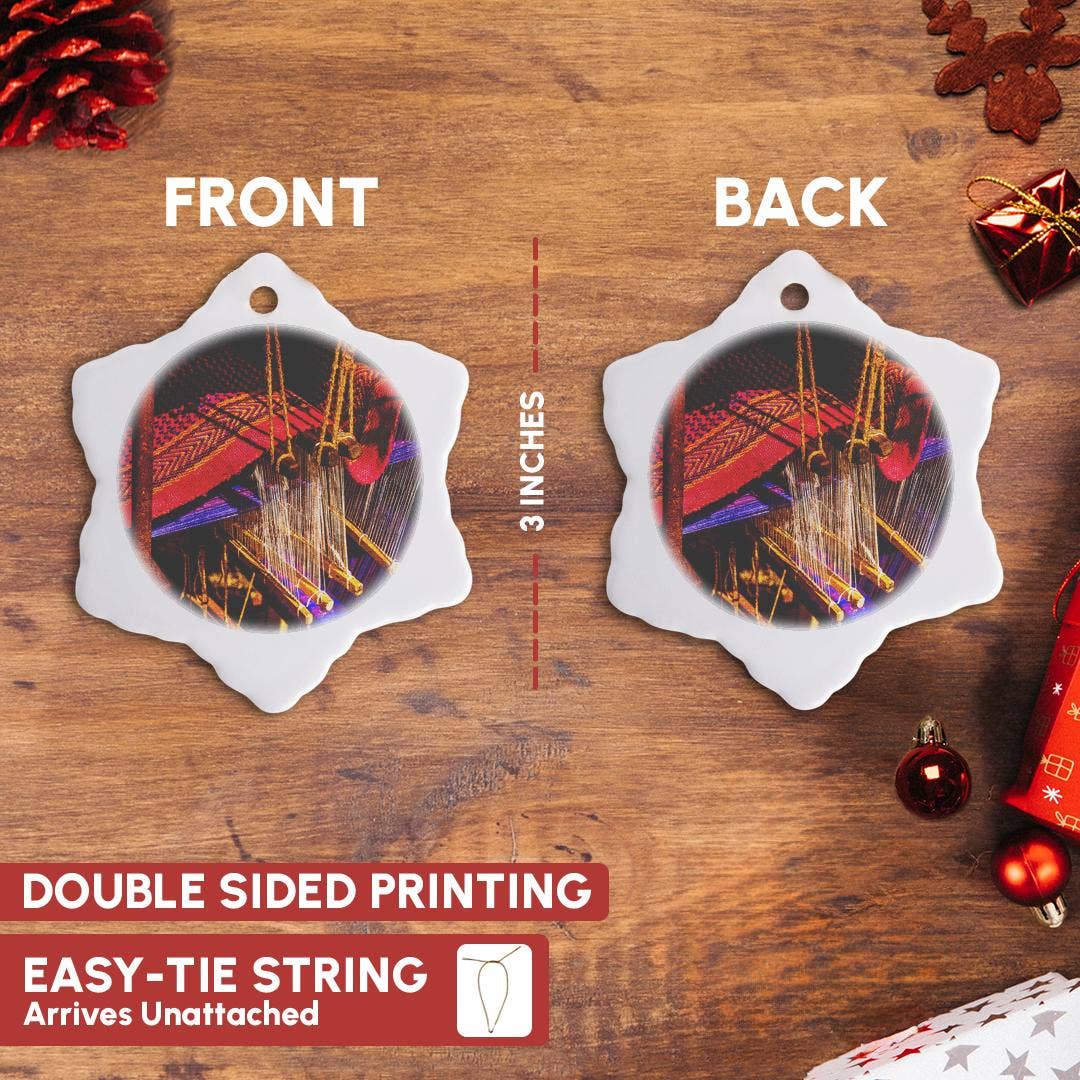 3dRose - Vente Objets de décoration - 3dRose, Technologies de l'âge d'or - Métier à tricoter à la main. Photo stylisée, Ornement2