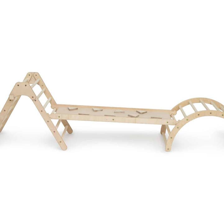 Kletterling - Vendita all'ingrosso Giocattolo in legno - Bambini - Set koalaling - triangolo da arrampicata (70 cm) con scivolo e fiocco4