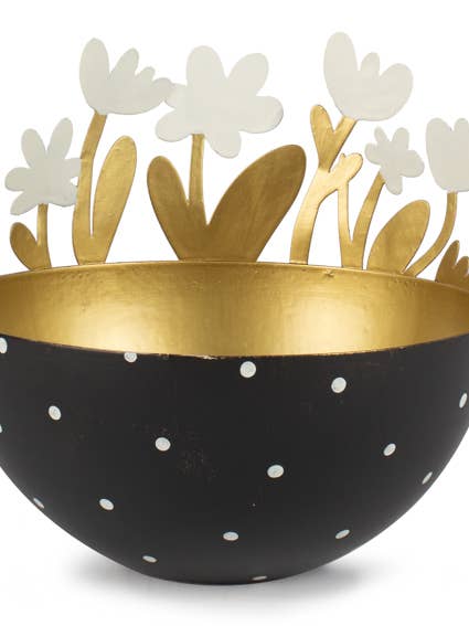 Bol décoratif avec 6 fleurs, 12 cm de haut / ø 10 cm pour la vente par Baden Collection