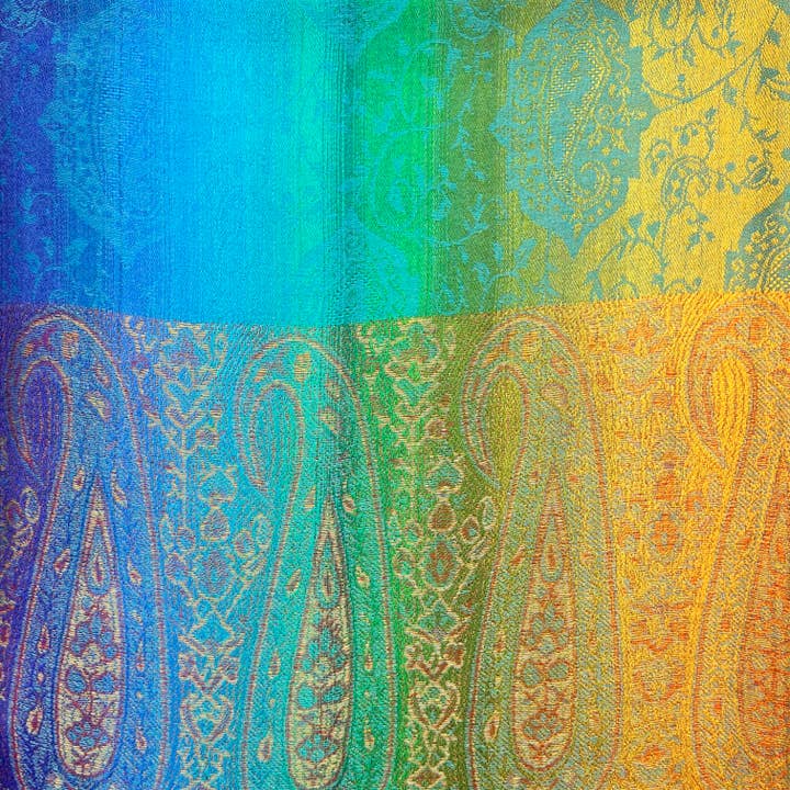 London Scarves - Wholesale Scarf – Women's - Rainbow Pashmina paisley print with tassels11