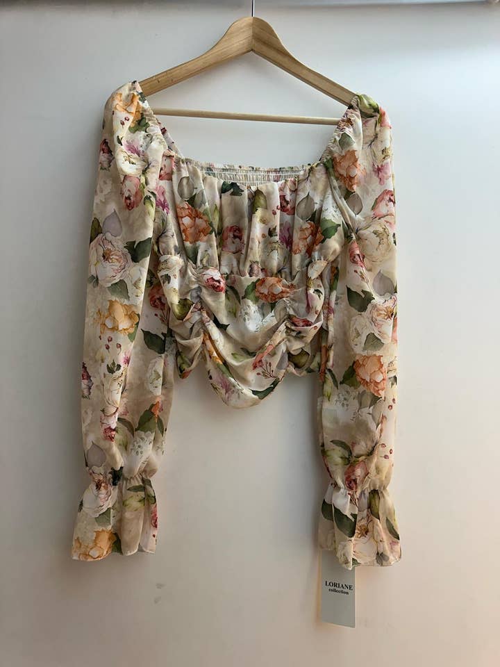 LORIANE - Wholesale Blouse - Women's - 6450F long sleeve printed blouse one size2