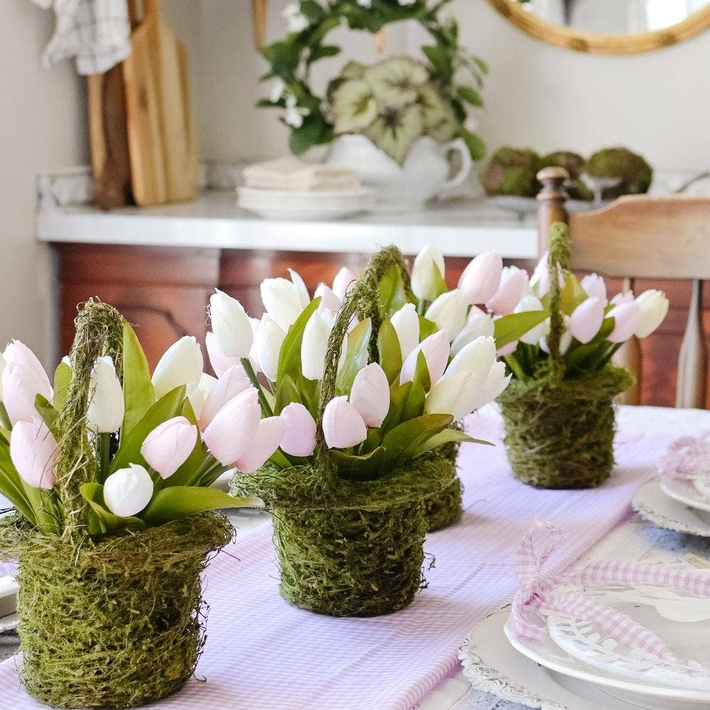 Factory Direct Craft – wholesale Konstgjorda blommor – 33 cm konstgjord tulpanbuske - Välj färg2