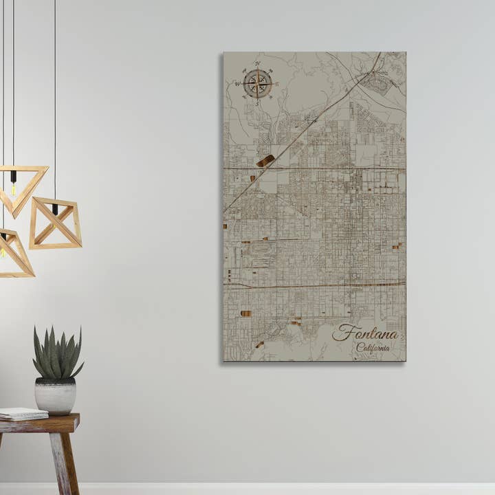 California: Mapa de las calles de Fontana para venta al por mayor de Fire & Pine