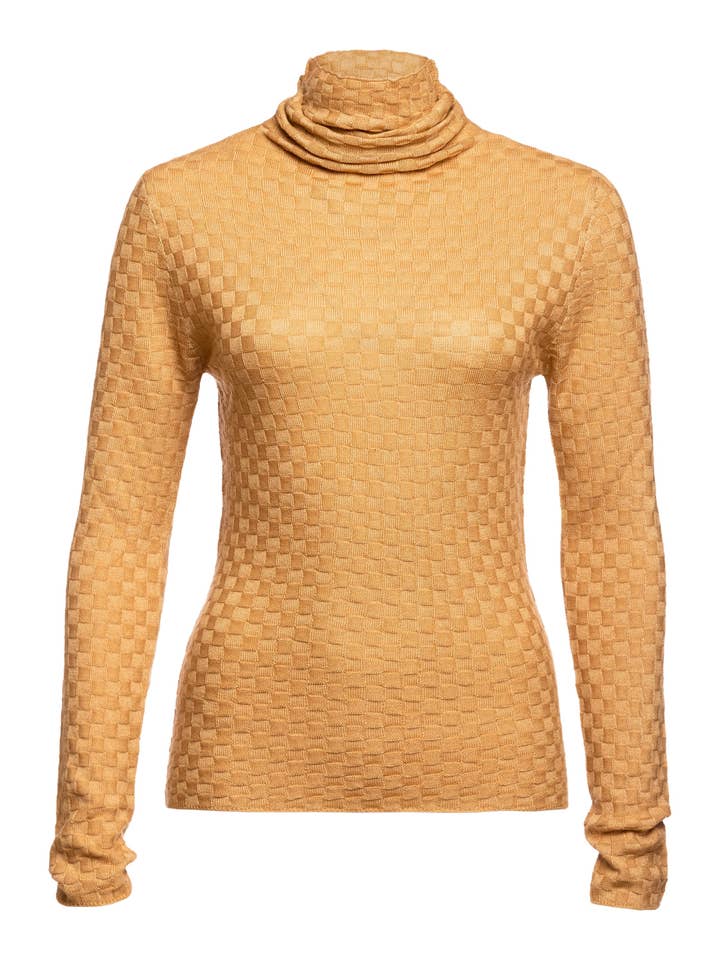 Pull col roulé ajusté en tourmaline pour la vente par OO-TO