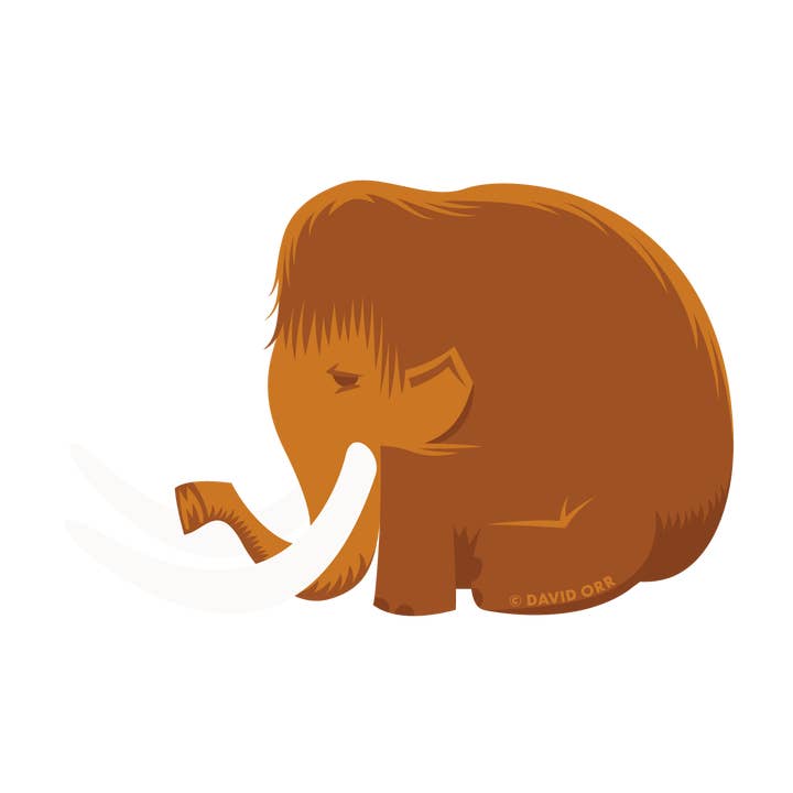 Rextooth Studios - Wholesale Sticker - Woolly Mammoth Sticker (Mammoth is Mopey Series)