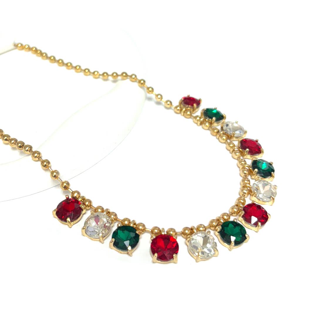 StarryNYC - Wholesale Beaded/Pearl Necklace - Crystal Glass Bead Dangle Station Ball Beaded Chain Necklace2