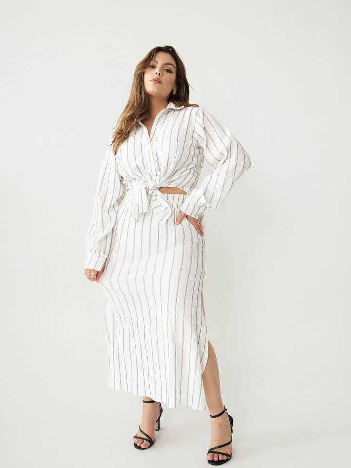 Jupe Maxi A-Line Miranda avec Fentes Latérales pour la vente par REBDOLLS