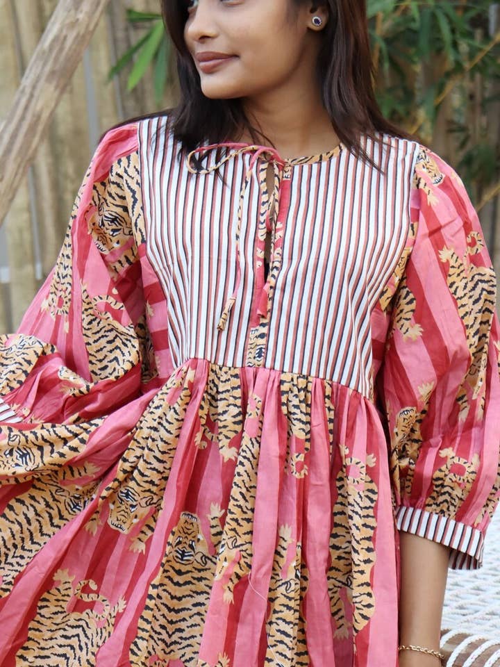 GYPSY STUDIO - Wholesale Dress – Women's - Indian Soft Cotton Printed Summer Dress Night Midi Girl1