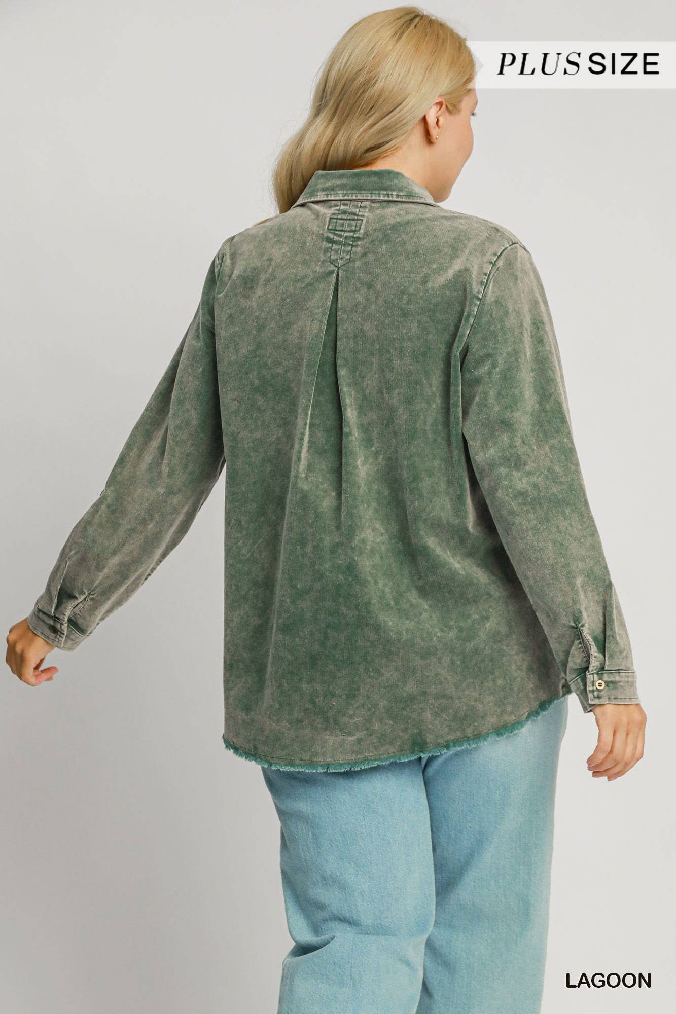 Vanilla Monkey - Vendita all'ingrosso Camicia button down - Donna - Camicia Plus Stone Wash con colletto1