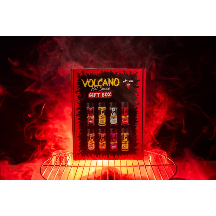 Volcano Hot Sauce Tasting box for wholesale by HOT-CHIP