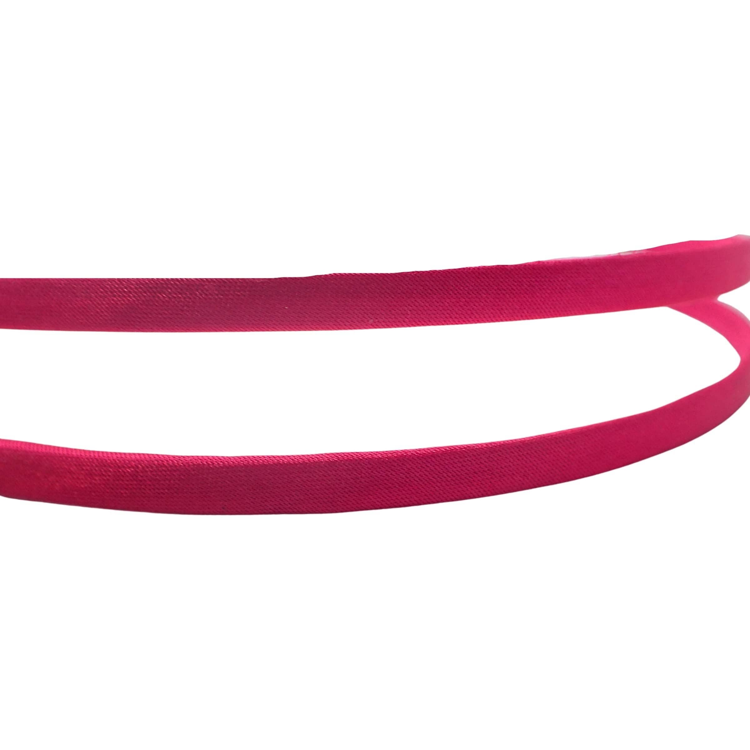 Topkids Accessories – wholesale Fashion headband – women's – 2pc Thin Satin Covered Metal Headbands Hair Bands Alice Bands Ribbon Wrapped Hairbands Head Bands Adult Women Girls Black White Pink Fuchsia12