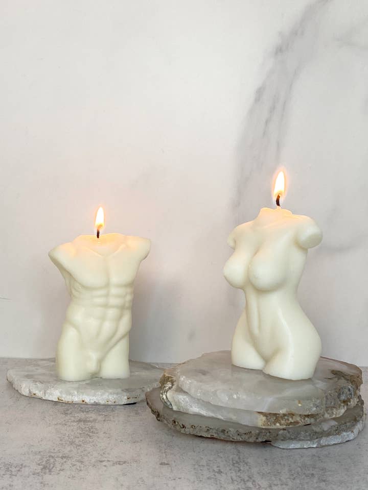 Candles Lab- handmade soy wax duo body shape candles for wholesale by Candles Lab